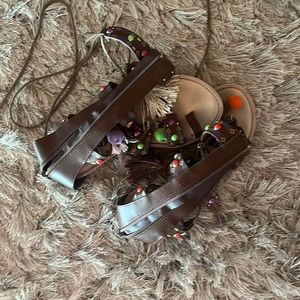 Size 7 Brown Sandals w/ Beads